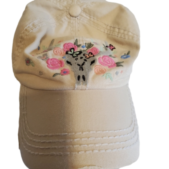 Summer Fun in Style: Kebthos Vintage Buffalo Skull Floral Baseball Cap - Picture 3 of 10